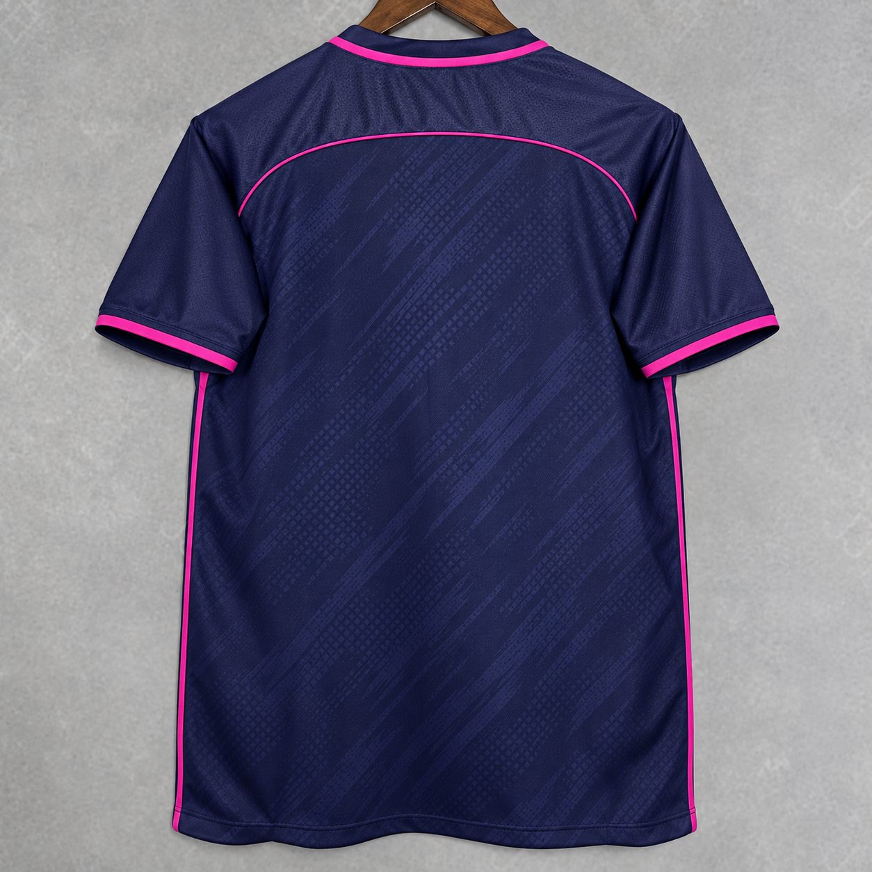 Original unbranded navy and pink football supporter jersey